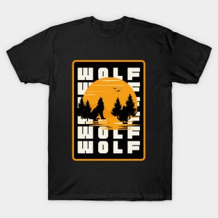 Cool Wolf and sunset T-Shirt